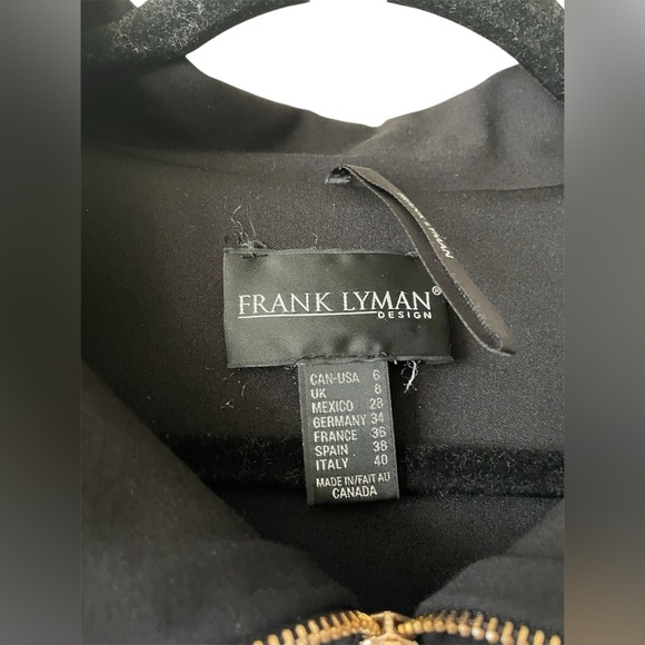 Frank Lyman Design Black and White Zip Jacket with Cropped Sleeves Size 6 - Picture 3 of 3